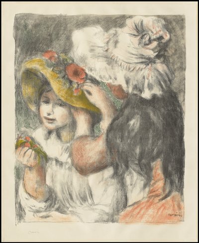 Colocando el sombrero: Segunda placa de Pierre Auguste Renoir