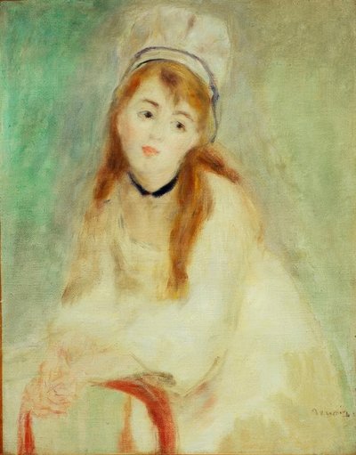 Retrato de joven mujer. Sinfonía en blanco de Pierre Auguste Renoir