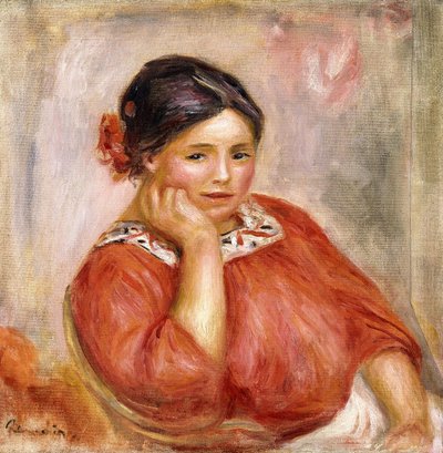Retrato de Gabrielle con blusa roja, 1896 de Pierre Auguste Renoir