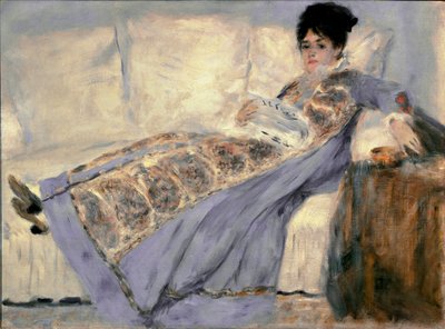 Retrato de Madame Monet (Camille Madame Monet leyendo el periódico “Le Figaro”) de Pierre Auguste Renoir