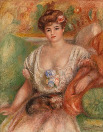 Retrato de Misia Sert (Mujer joven con Griffin) de Pierre Auguste Renoir