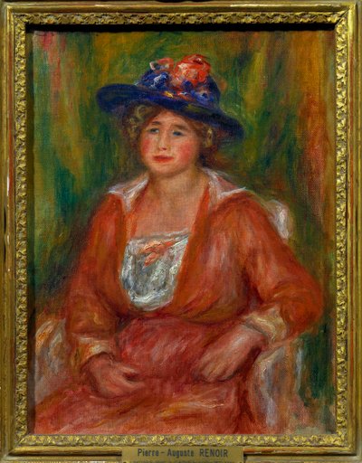 Retrato de mujer sentada. Pintura de Pierre Auguste Renoir (1841-1919) Dim 0,35 x 0,27 m París, museo del Louvre Mención obligatoria: Donación Helene y Victor Lyon de Pierre Auguste Renoir
