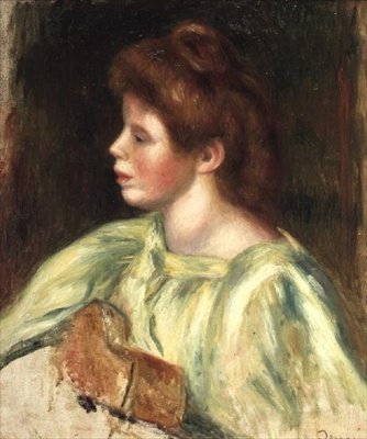 Retrato de una mujer tocando la guitarra de Pierre Auguste Renoir