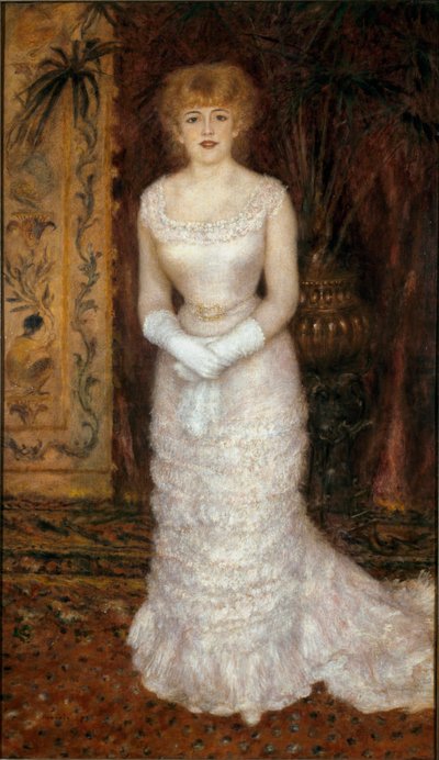 Retrato de la actriz Jeanne Samary (1857-1890) de pie. Pintura de Pierre Auguste Renoir de Pierre Auguste Renoir