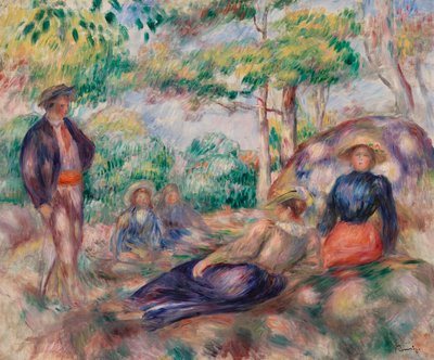 descansando en la hierba de Pierre Auguste Renoir
