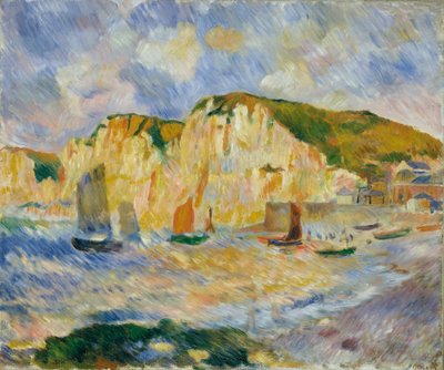Mar y acantilados, c.1885 de Pierre Auguste Renoir