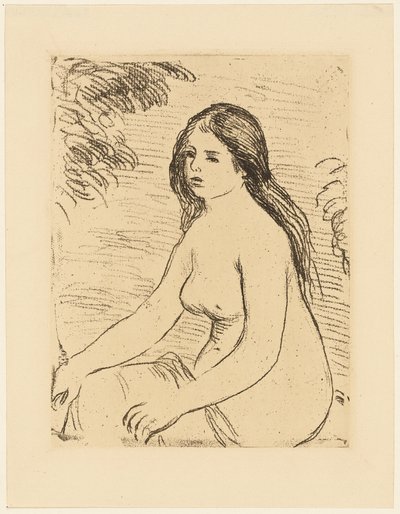 Mujer desnuda sentada de Pierre Auguste Renoir