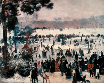Patinadores en el Bois de Boulogne en París de Pierre Auguste Renoir