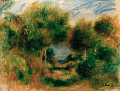 Salida del bosque, mar al fondo de Pierre Auguste Renoir