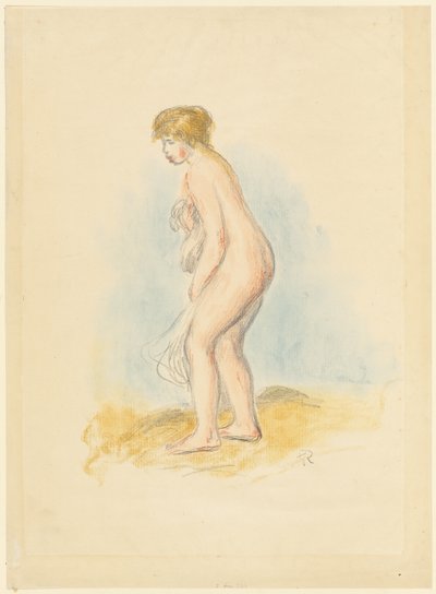 Bañista Femenina de Pie de Pierre Auguste Renoir