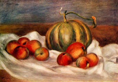 Naturaleza muerta con melón y duraznos, 1905, 1948 de Pierre Auguste Renoir