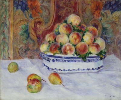 Naturaleza muerta con duraznos de Pierre Auguste Renoir