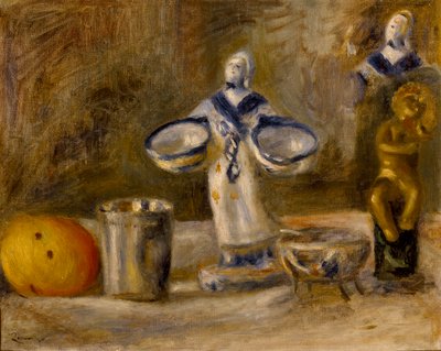 Naturaleza muerta con figura de loza de Pierre Auguste Renoir