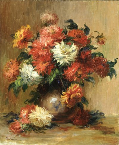 Naturaleza muerta con dalias de Pierre Auguste Renoir