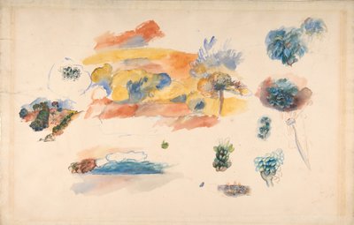 Estudios de paisaje, árboles y frutas exóticas, ca. 1885 de Pierre Auguste Renoir