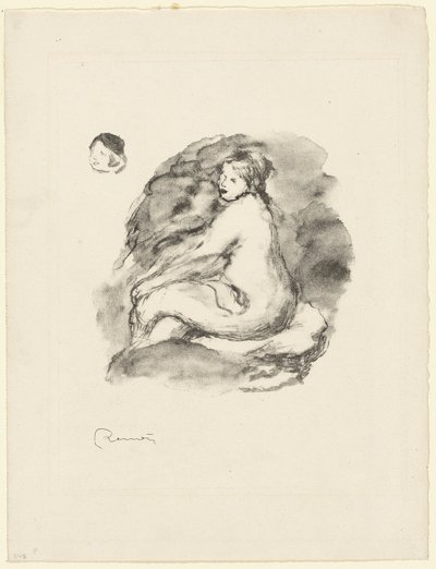 Estudio de una Mujer Desnuda Sentada, variante de Pierre Auguste Renoir