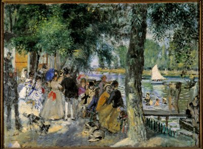 Nadando en el Sena o La Grenouillere. Café cerca de Chatou. Pintura de Pierre Auguste Renoir (1841-1919) 1860 Moscú, Museo Pushkin de Pierre Auguste Renoir