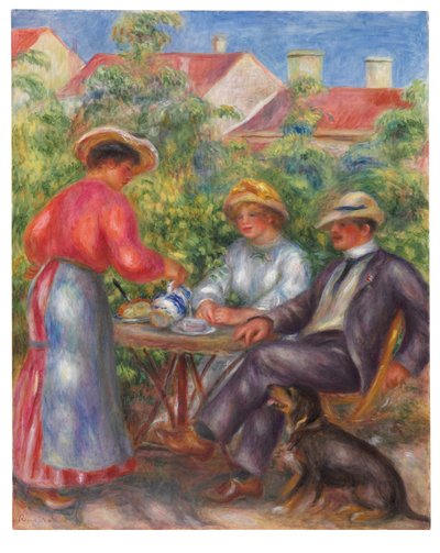 La taza de té, o El jardín, c.1906-07 de Pierre Auguste Renoir