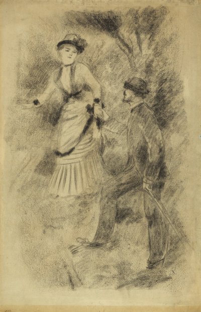 El descenso desde la cumbre: Jean Martin estabiliza a Hélène, la hija del banquero, 1881 de Pierre Auguste Renoir