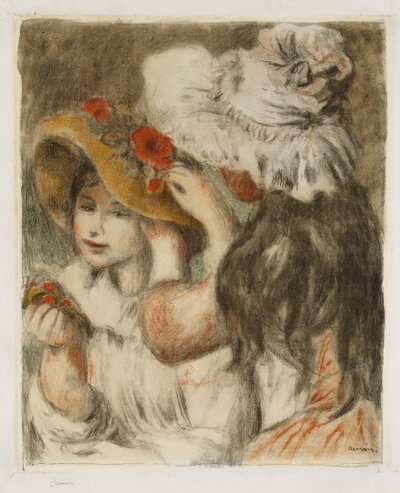 El alfiler de sombrero, c.1897 de Pierre Auguste Renoir