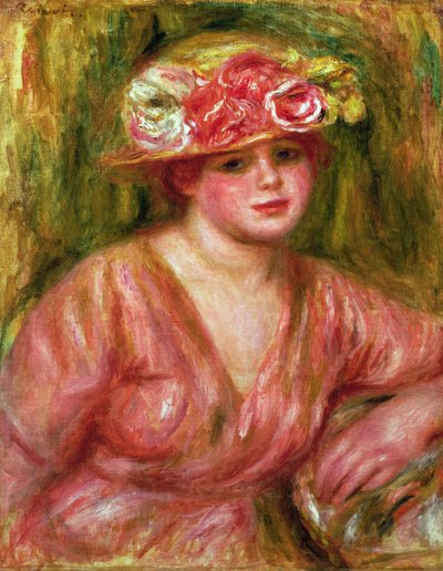 El Sombrero de Rosa o Retrato de Lady Hessling de Pierre Auguste Renoir