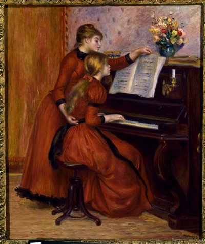 La lección de piano de Pierre Auguste Renoir