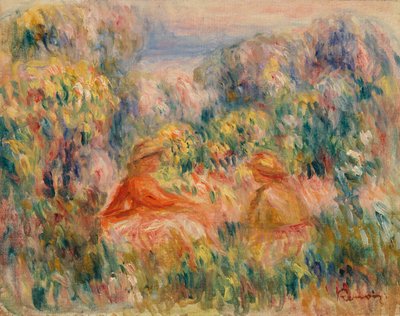 dos mujeres en un paisaje de Pierre Auguste Renoir