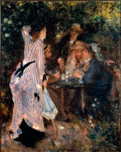 Bajo la pérgola. Retratos de los pintores Claude Monet, Alfred Sisley y Norbert Goeneutte de Pierre Auguste Renoir