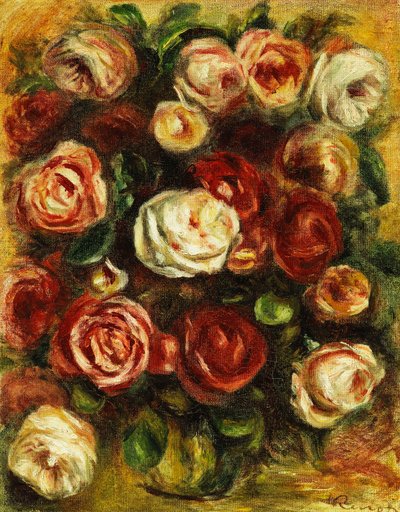 Jarrón de rosas de Pierre Auguste Renoir