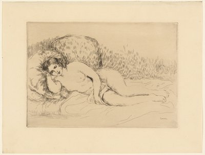 Mujer reclinada, hacia la izquierda de Pierre Auguste Renoir