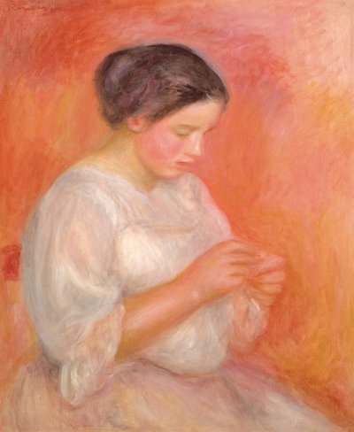 Mujer cosiendo de Pierre Auguste Renoir