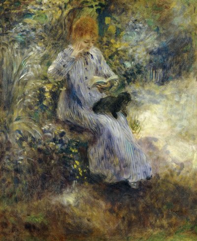 Mujer y Perro Negro; Femme au Chien Noir, 1874 de Pierre Auguste Renoir