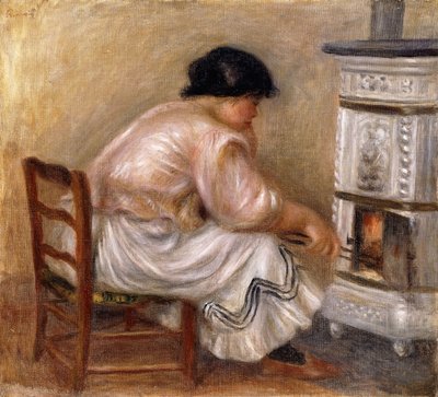Mujer en la Esquina de la Estufa, 1912 de Pierre Auguste Renoir