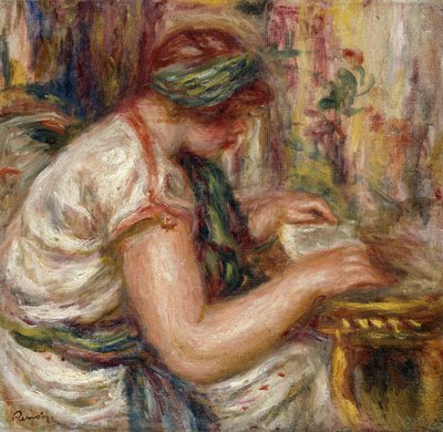 Mujer en Vestido Árabe Leyendo de Pierre Auguste Renoir