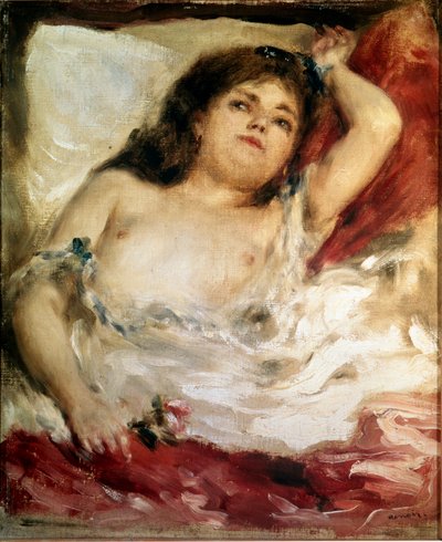 Mujer estirándose: la rosa. Pintura de Pierre Auguste Renoir de Pierre Auguste Renoir