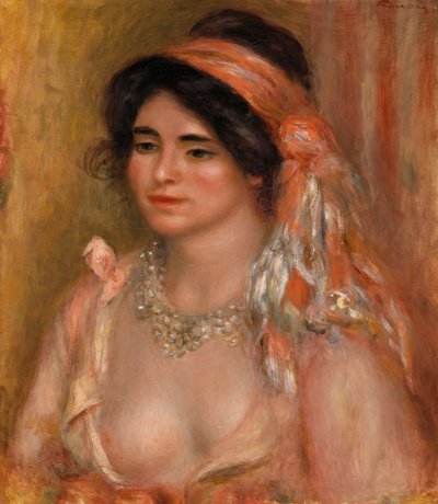 mujer con pelo negro de Pierre Auguste Renoir