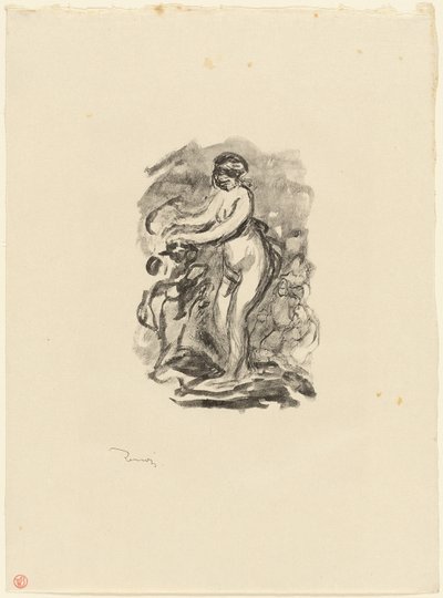 Mujer con vid, primera variante de Pierre Auguste Renoir