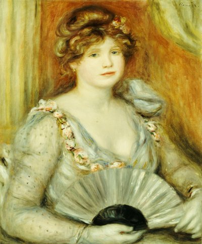 Mujer con un Abanico de Pierre Auguste Renoir