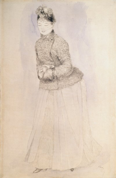 Mujer con un manguito de Pierre Auguste Renoir