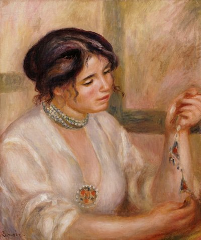 Mujer con un Collar de Pierre Auguste Renoir