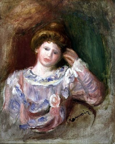 Mujer con la Cabeza en la Mano, c.1907 de Pierre Auguste Renoir