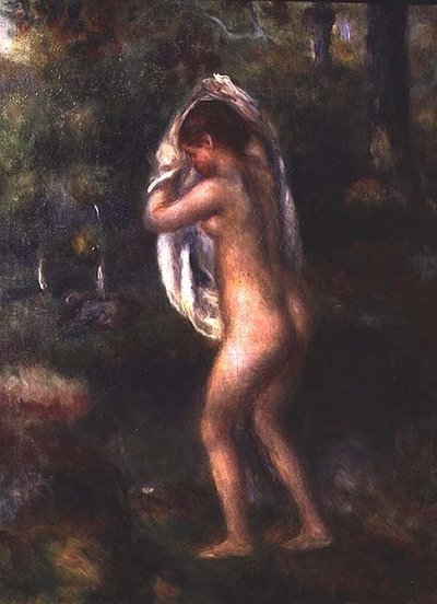 Niña desnudándose de Pierre Auguste Renoir