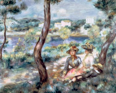 Niña y niño en un paisaje, 1893 de Pierre Auguste Renoir