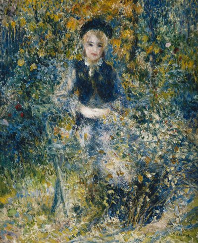 Joven en un Banco de Pierre Auguste Renoir