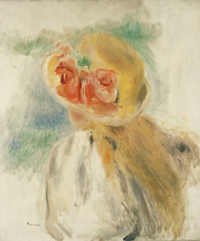 Joven con Flores en su Sombrero de Pierre Auguste Renoir