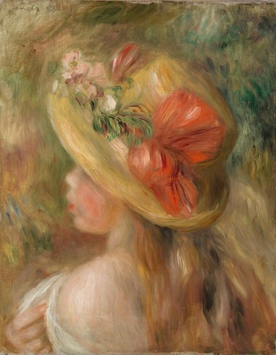 Chica joven con sombrero de Pierre Auguste Renoir