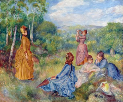 Jóvenes jugando al bádminton de Pierre Auguste Renoir