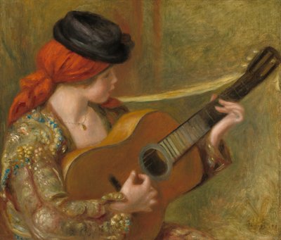 Joven Española con una Guitarra, 1898 de Pierre Auguste Renoir