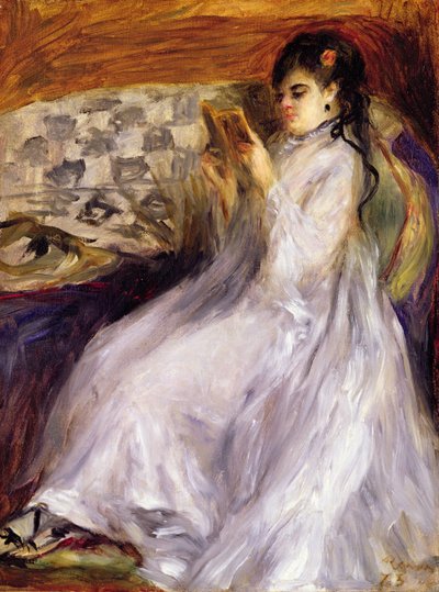 Joven mujer leyendo, c.1873 de Pierre Auguste Renoir