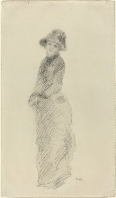 Joven Mujer de Pie, c. 1880 de Pierre Auguste Renoir